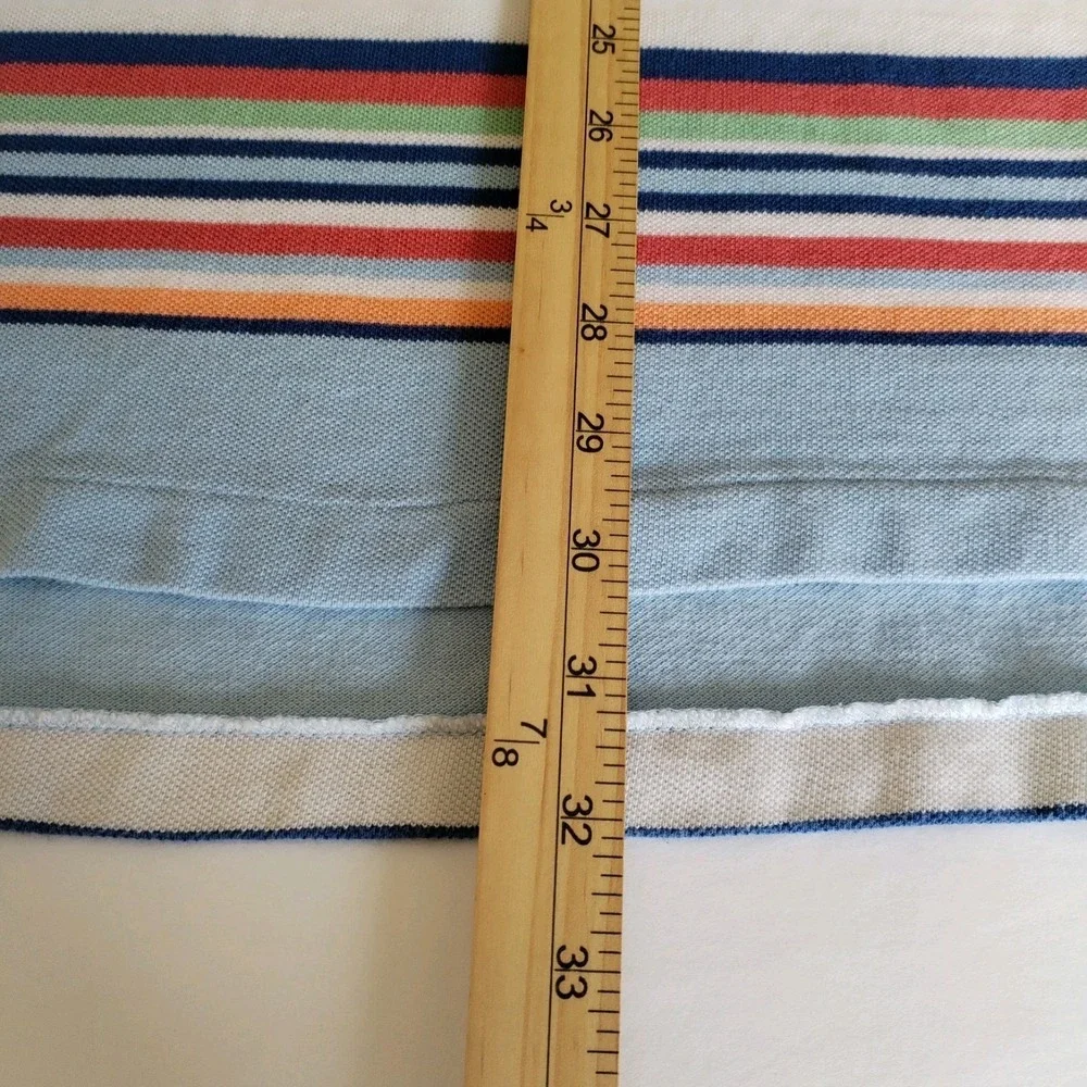 Polo Ralph‎ Lauren Pique Polo Shirt XL Blue Horizontal Rugby Deck Stripe Y2K